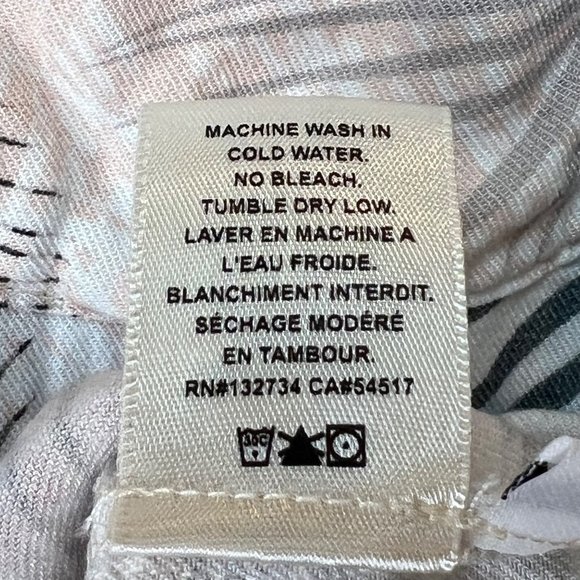 Cloth & Stone Shirt Womens XS Button Front Rolled Short Sleeve Tropical Palm - Picture 12 of 12